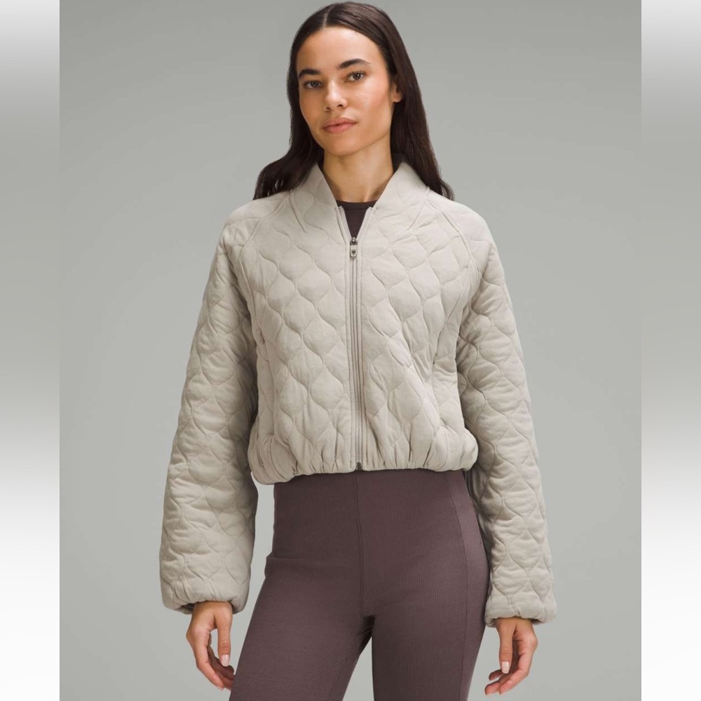 NWT Lululemon Quilted Bomber Jacket in Riverstone